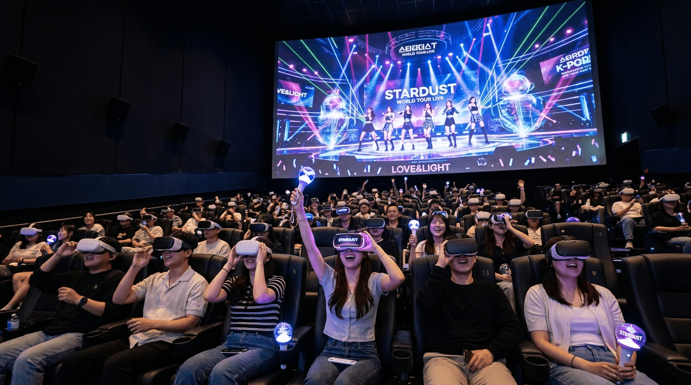 K팝 팬심 VR 공연으로 극장 최전방 착석
