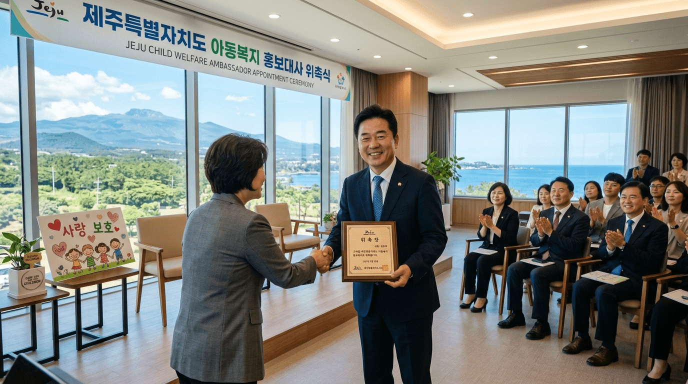 제주 홍보대사로 나서는 어린이 지원 활동가 이광기씨 특별 임명