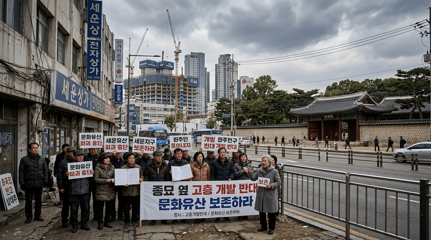 주민들 반발 세운4구역 세계유산영향평가에 "20년 기다림 또 막히나" 철회 요구 나서