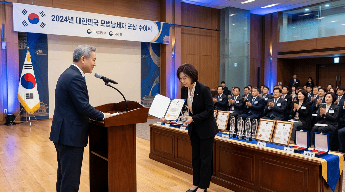 569명에게 모범납세자 영예 김연아·봉준호 감독 포상 수상 납세 모범 사례로 표창장 전달