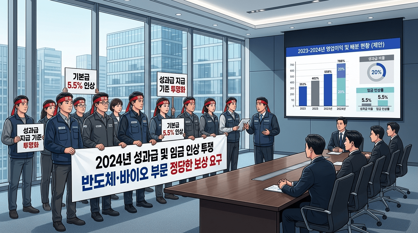 삼성전자 노동조합 성과급 요구 수용시 2년 비용 100조원 돌파 예상