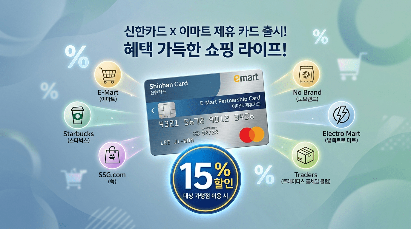 신한카드 × 이마트 15% 할인혜택 노브랜드·스타벅스 적용 신규카드 론칭