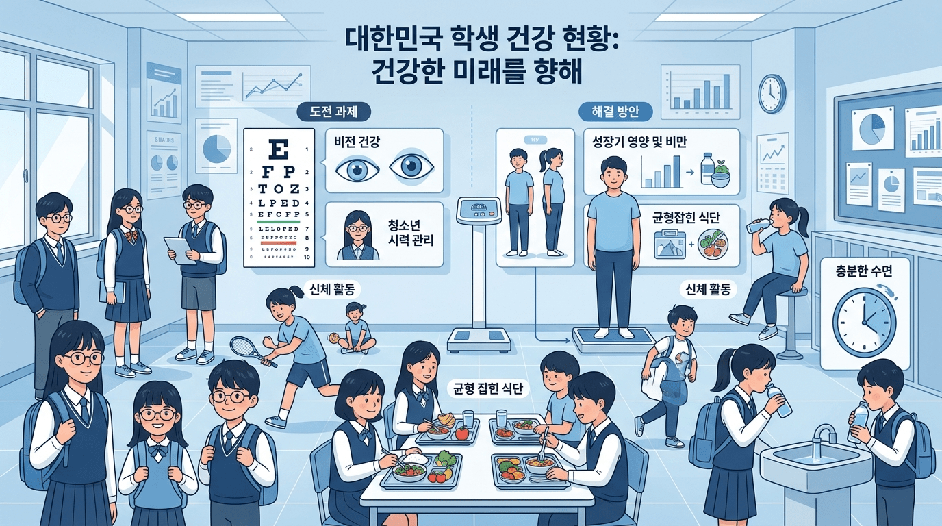 학생 10명 중 3명 비만…시력 이상 58%로 증가